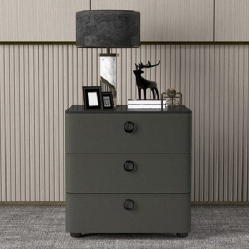 3 - Drawer Contemporary Accent Table Nightstand Antique Finish Bed Nightstand