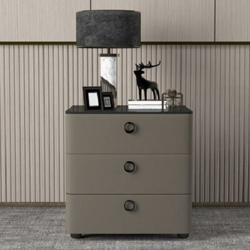 3 - Drawer Contemporary Accent Table Nightstand Antique Finish Bed Nightstand