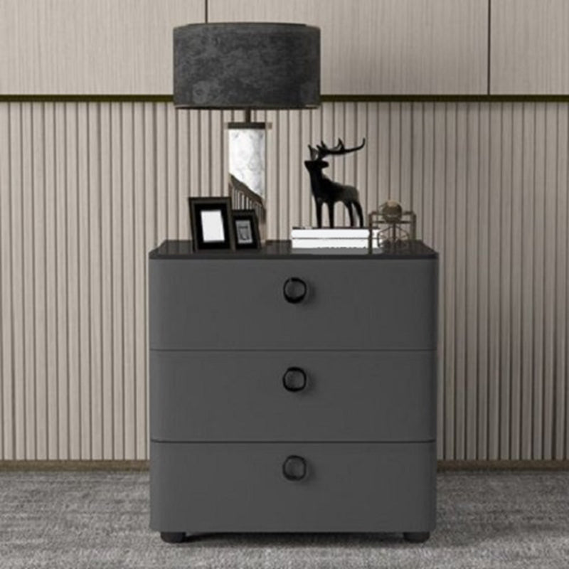 3 - Drawer Contemporary Accent Table Nightstand Antique Finish Bed Nightstand