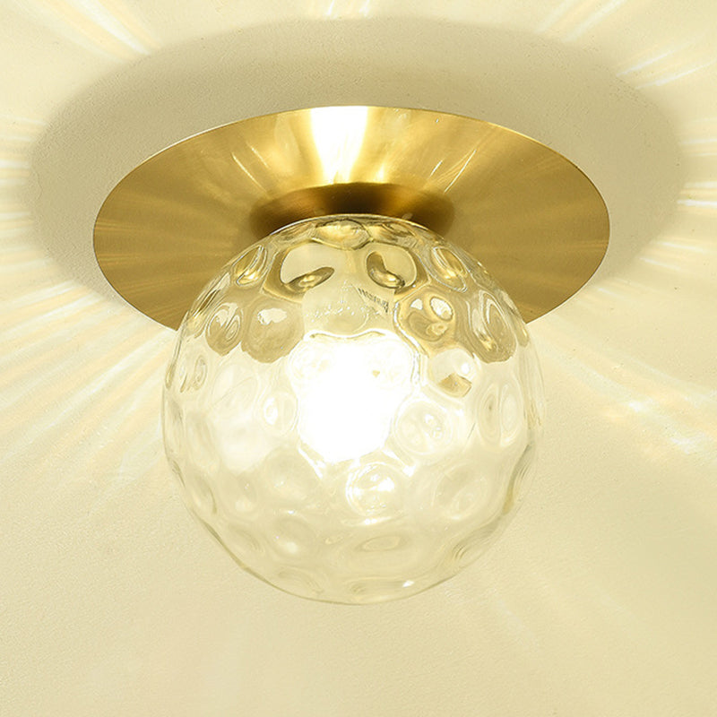 Modernism Globe Shaded Ceiling Light Metallic Flush Mount Lighting for Home