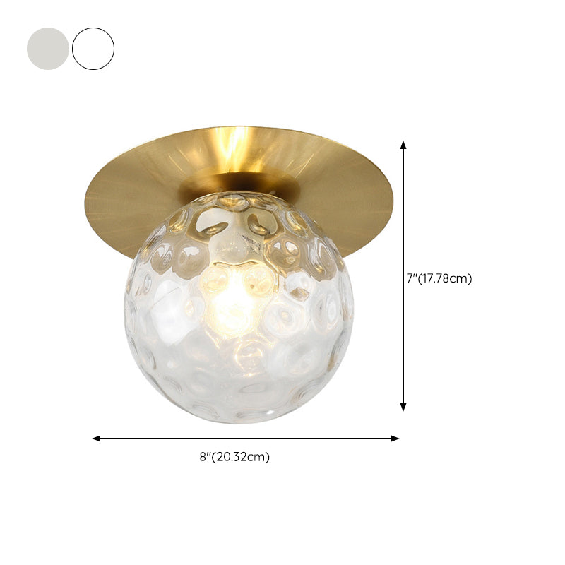 Modernism Globe Shaded Ceiling Light Metallic Flush Mount Lighting for Home