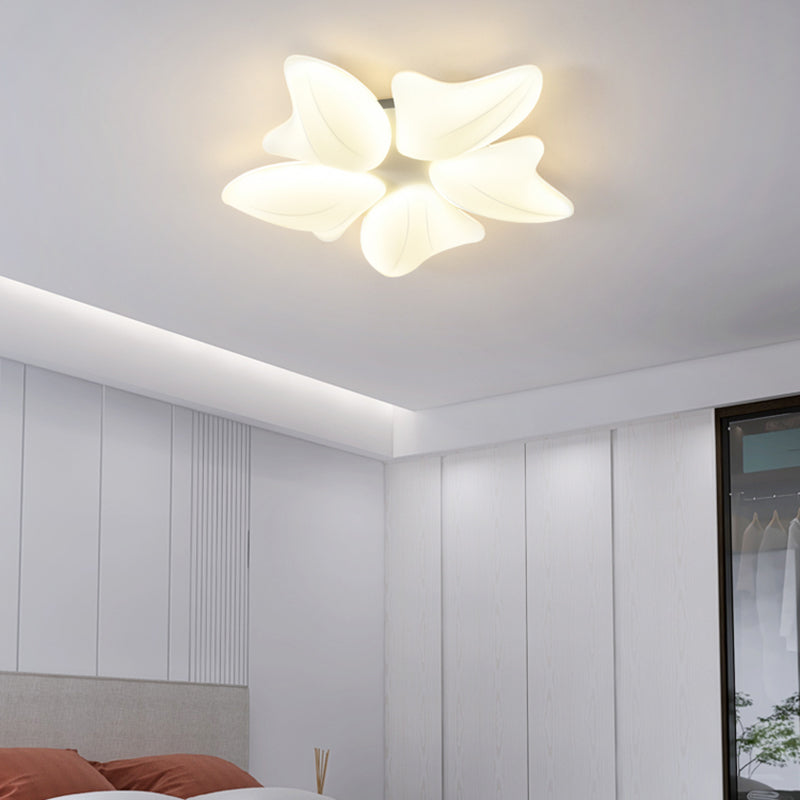 LED Modern Metal Flush Mount Multi-light Ceiling Light with Plastic Shade for Living Room