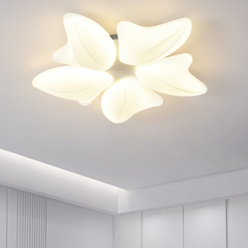 LED Modern Metal Flush Mount Multi-light Ceiling Light with Plastic Shade for Living Room