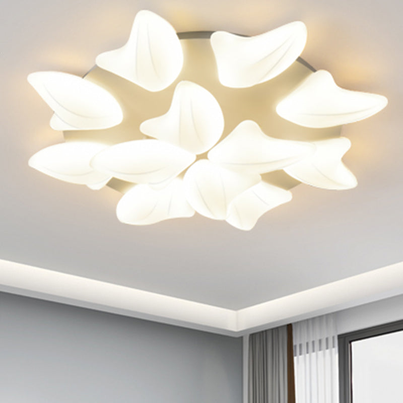 LED Modern Metal Flush Mount Multi-light Ceiling Light with Plastic Shade for Living Room