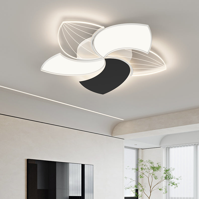 Modern Metal Flush Mount LED Flower Shape Ceiling Light with Acrylic Shade for Living Room