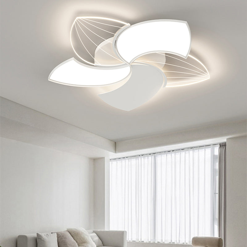 Modern Metal Flush Mount LED Flower Shape Ceiling Light with Acrylic Shade for Living Room