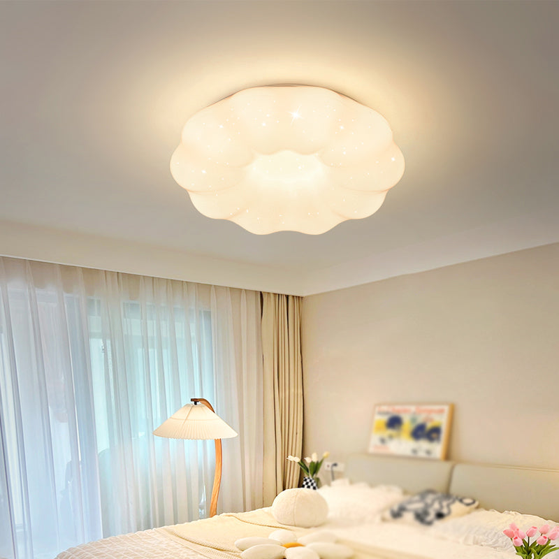 Modern Metal Flush Mount Cloud Shape Ceiling Light with Acrylic Shade for Living Room