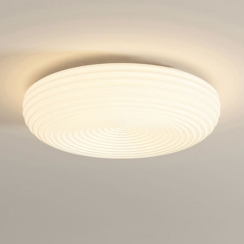 Modern Metal LED Flush Mount Circle Shape Ceiling Light with Plastic Shade for Living Room