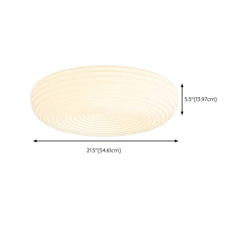 Modern Metal LED Flush Mount Circle Shape Ceiling Light with Plastic Shade for Living Room