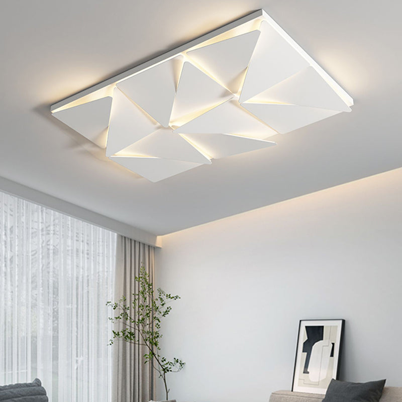 Metal LED Modern Flush Mount Rectangle Shape Ceiling Light with Acrylic Shade for Bedroom