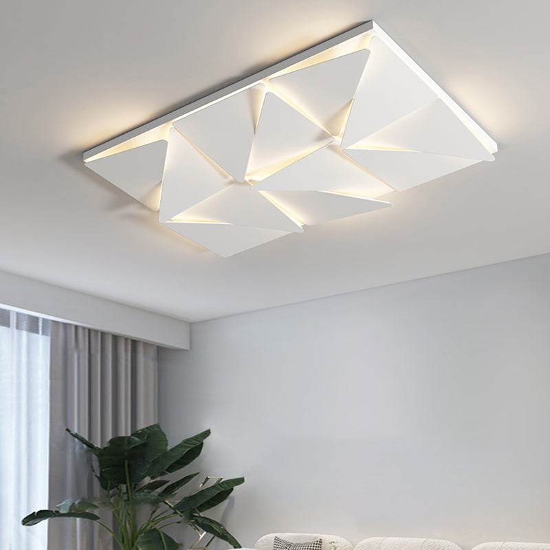 Metal LED Modern Flush Mount Rectangle Shape Ceiling Light with Acrylic Shade for Bedroom