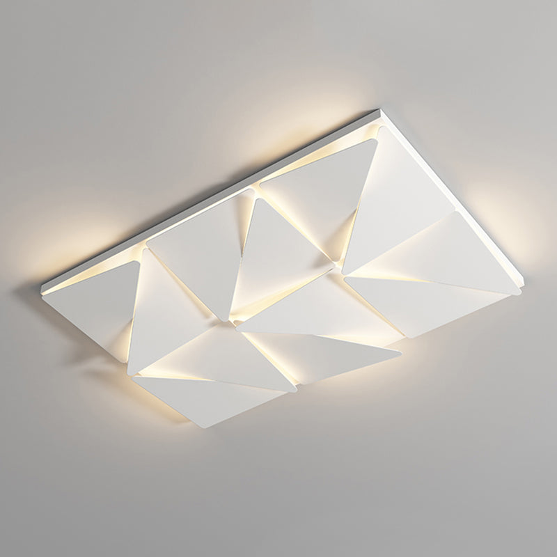 Metal LED Modern Flush Mount Rectangle Shape Ceiling Light with Acrylic Shade for Bedroom