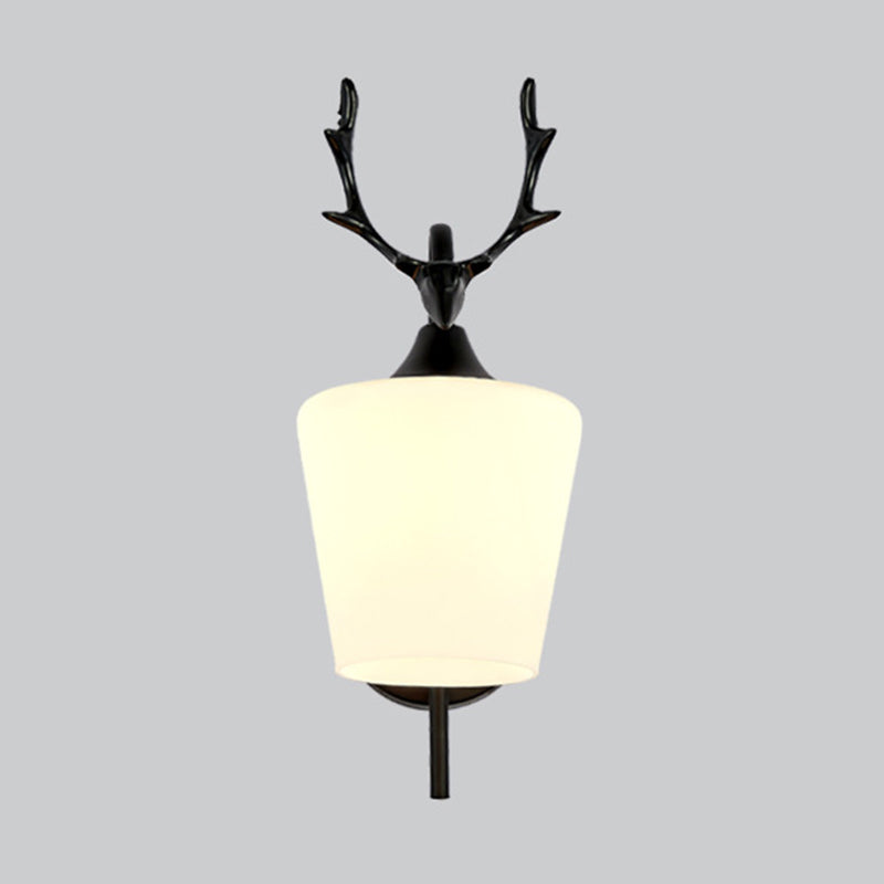 Nordic Style Vanity Light Antler Shape Vanity Lamp with Glass Shade for Living Room