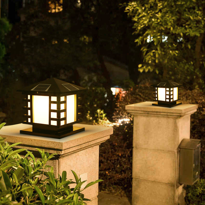 Contemporary Pillar Lamp Household Outdoor Lamp for Backyard