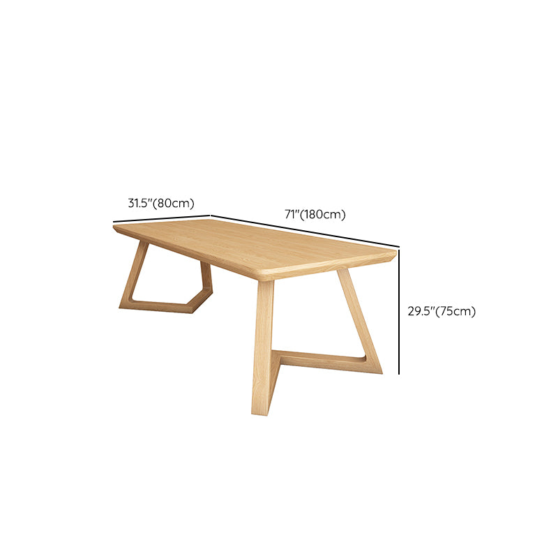 Modern 29.53" Tall Office Desk Solid Wood Natural Writing Desk