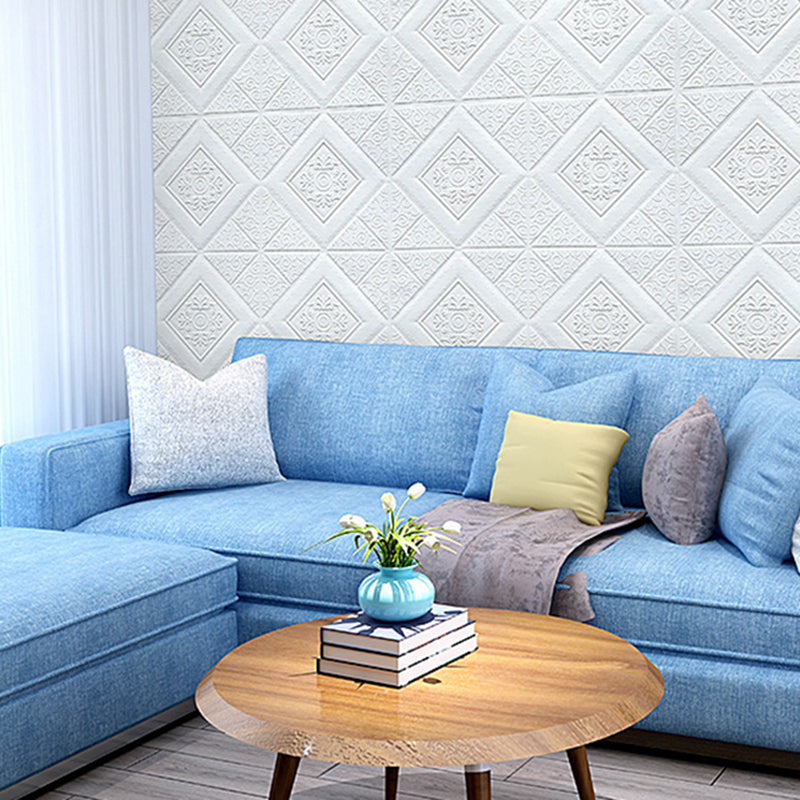 3D Embossed Interior Wall Paneling Peel and Stick Geometric Texture Wall Paneling