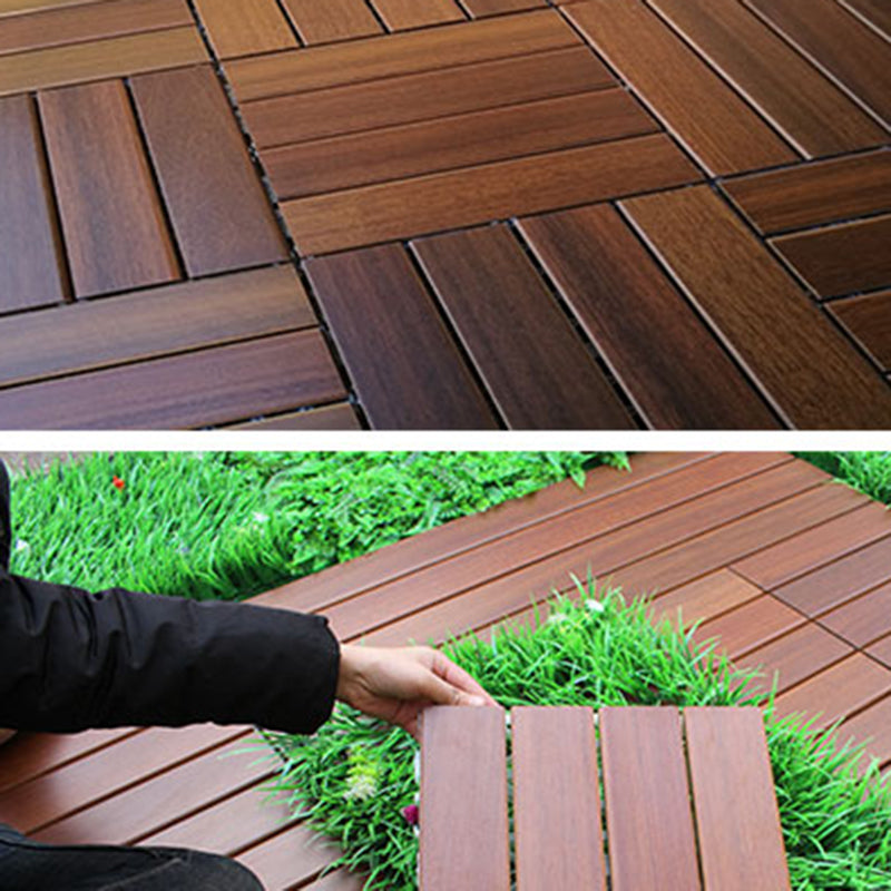 Smooth Teak Floor Tile Water Resistant Click Lock Wooden Floor for Living Room