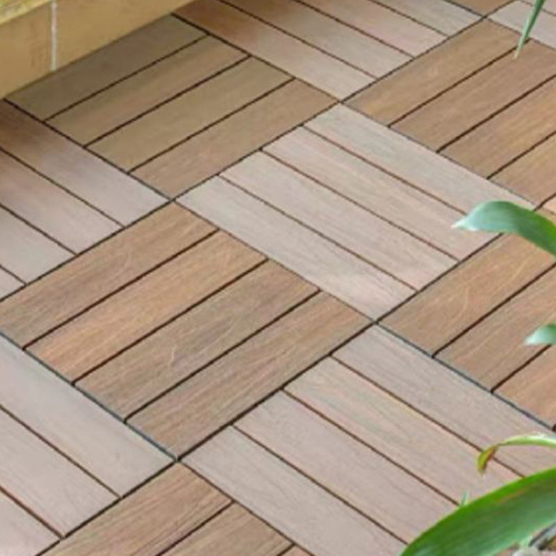 Square Engineered Wooden Floor Water Resistant Smooth Floor Tile for Patio Garden