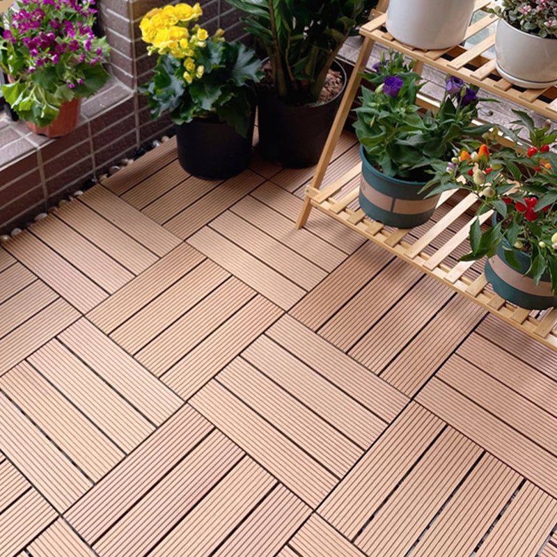 Square Engineered Wooden Floor Water Resistant Smooth Floor Tile for Patio Garden