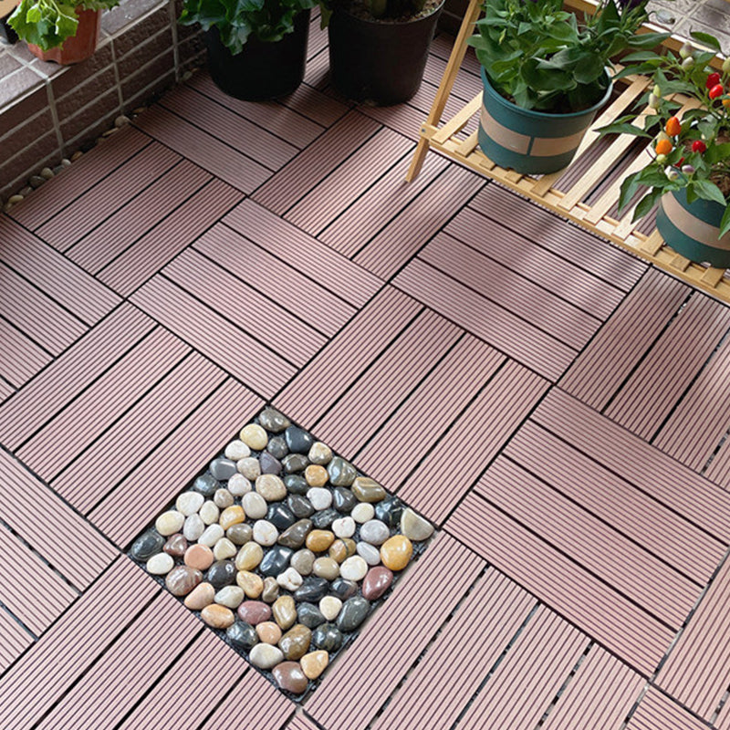 Square Engineered Wooden Floor Water Resistant Smooth Floor Tile for Patio Garden