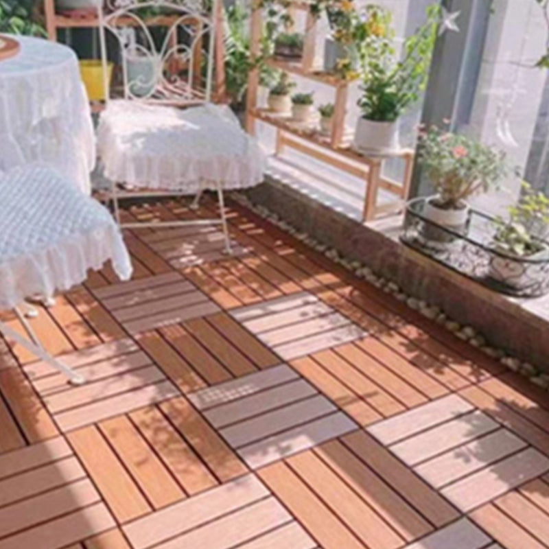 Square Engineered Wooden Floor Water Resistant Smooth Floor Tile for Patio Garden