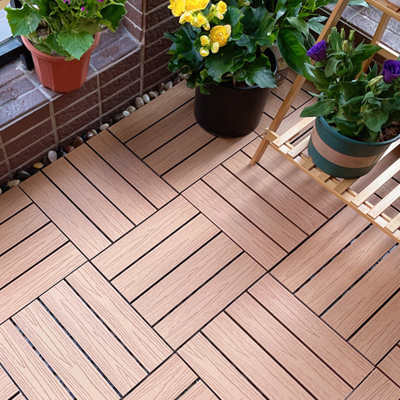 Square Engineered Wooden Floor Water Resistant Smooth Floor Tile for Patio Garden