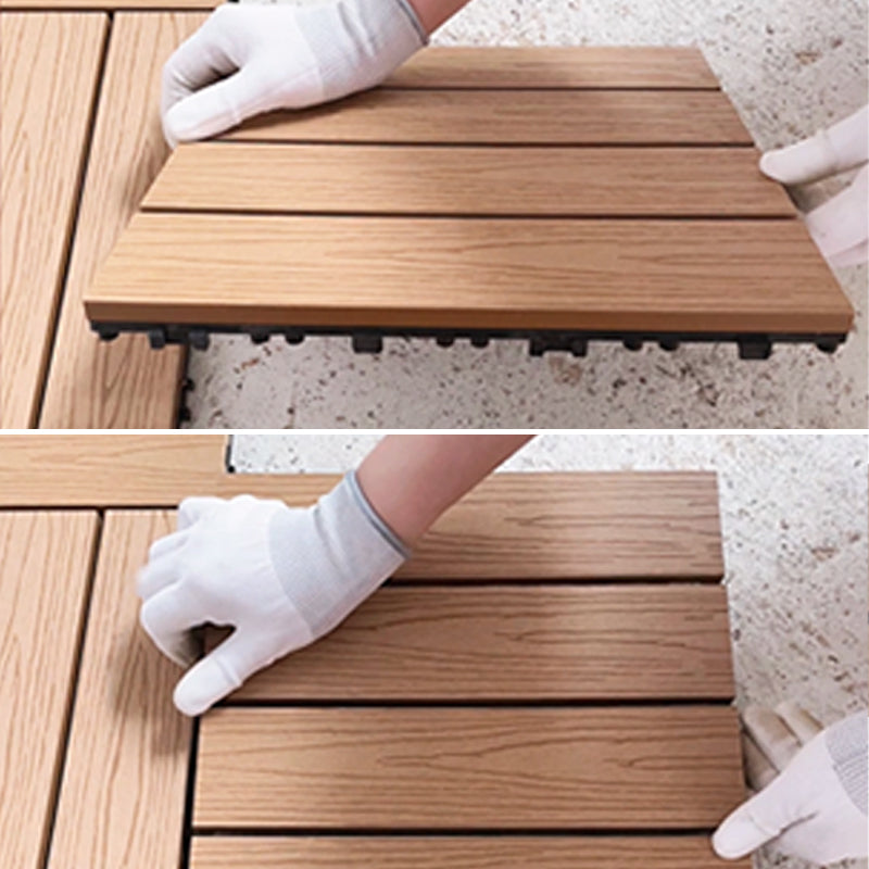 Square Engineered Wooden Floor Water Resistant Smooth Floor Tile for Patio Garden