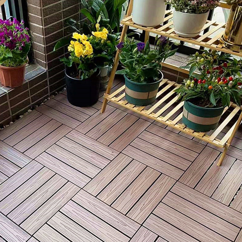 Square Engineered Wooden Floor Water Resistant Smooth Floor Tile for Patio Garden