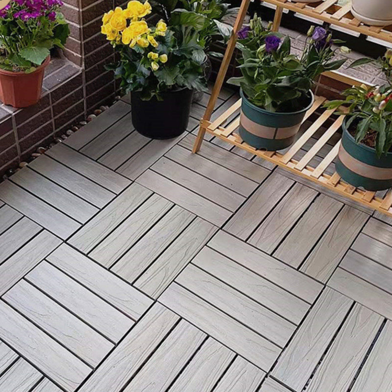 Square Engineered Wooden Floor Water Resistant Smooth Floor Tile for Patio Garden