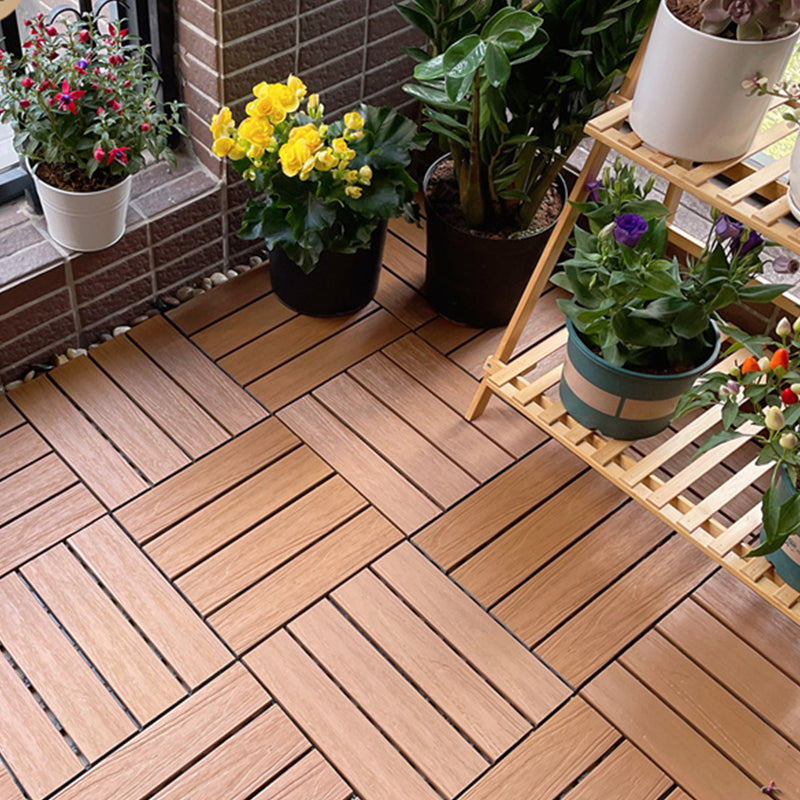 Square Engineered Wooden Floor Water Resistant Smooth Floor Tile for Patio Garden