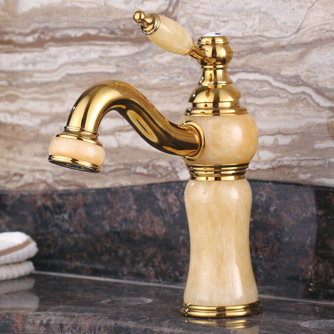 Traditional Centerset Faucet Knob Handle Low Arc Solid Brass Faucet