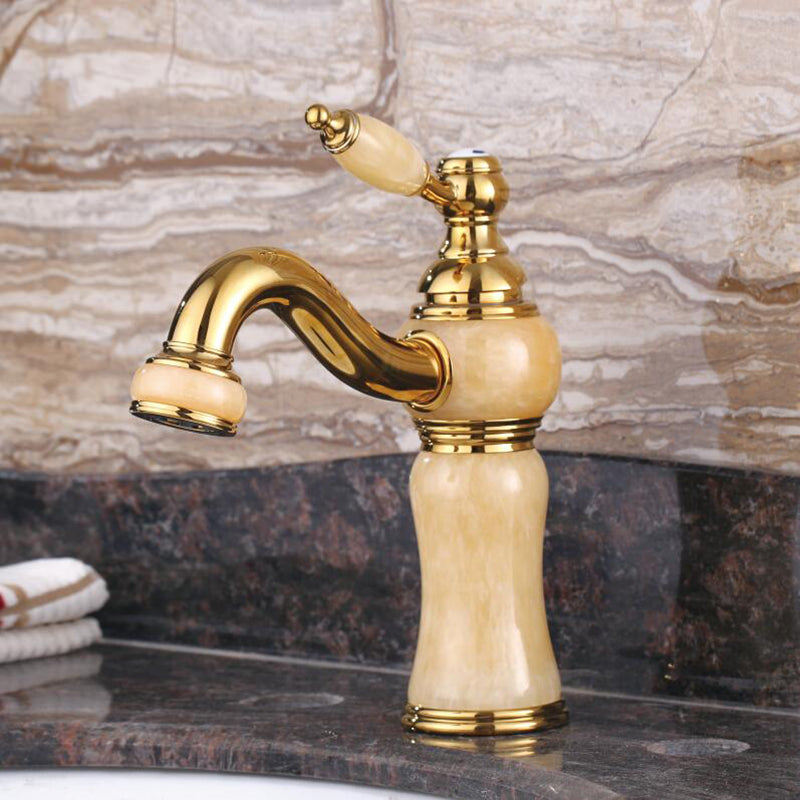 Traditional Centerset Faucet Knob Handle Low Arc Solid Brass Faucet