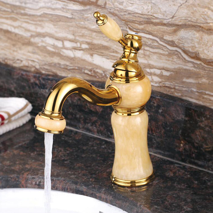 Traditional Centerset Faucet Knob Handle Low Arc Solid Brass Faucet