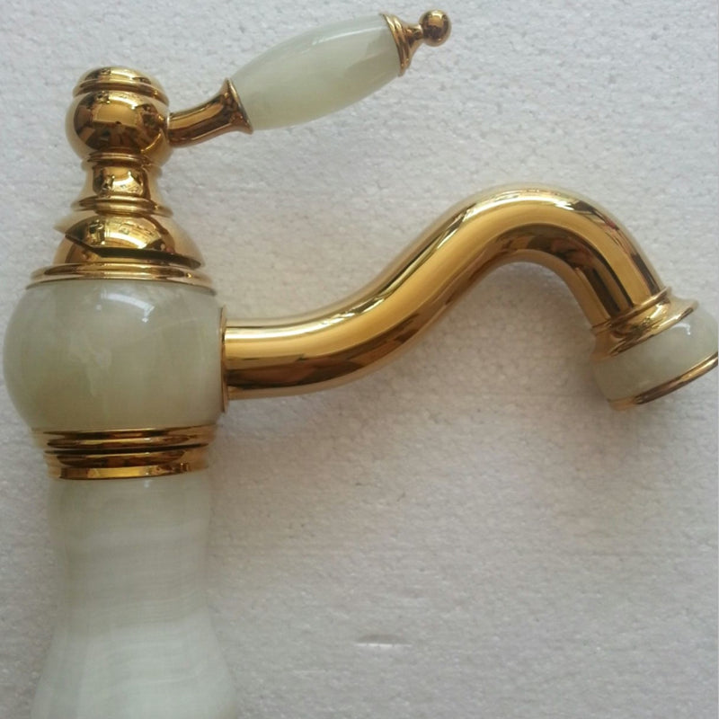 Traditional Centerset Faucet Knob Handle Low Arc Solid Brass Faucet