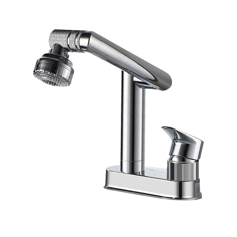 Modern Style Vessel Faucet Copper Knob Handle Low Arc Retractable Vessel Faucet