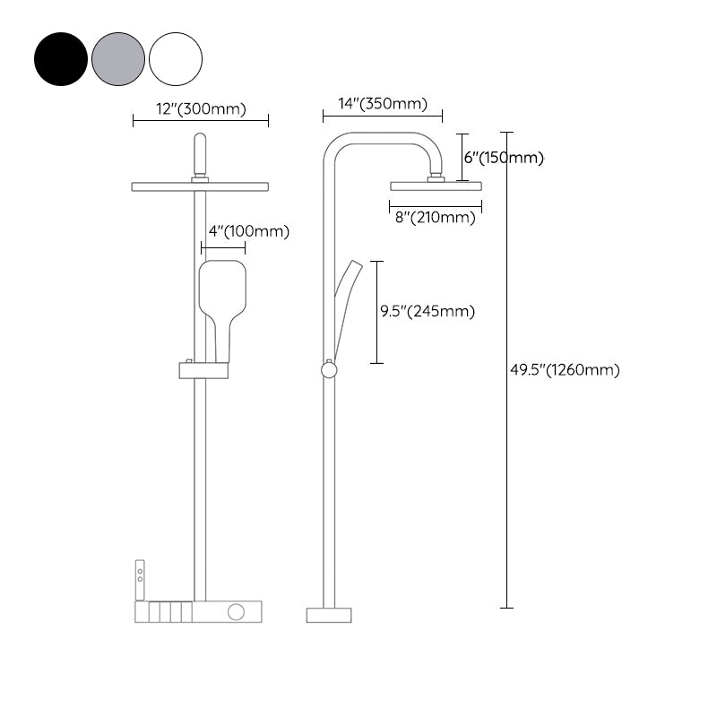 Modern Brass Shower Faucet Adjustable Spray Pattern Wall Mounted Shower Combo