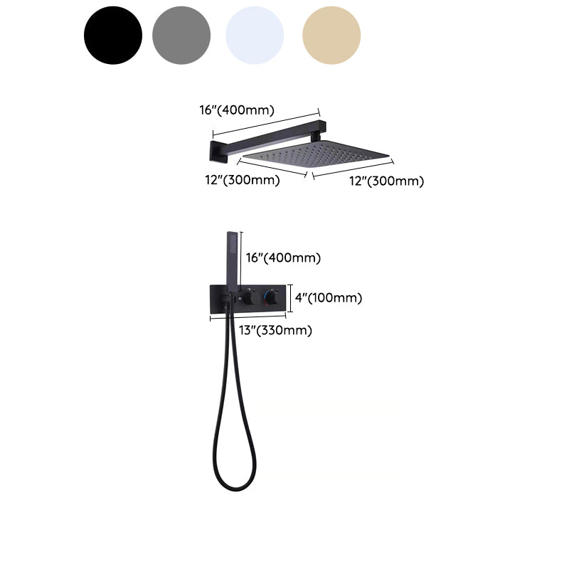 Shower System Square Rain Massage Handheld Shower Wall Mounted Shower Head