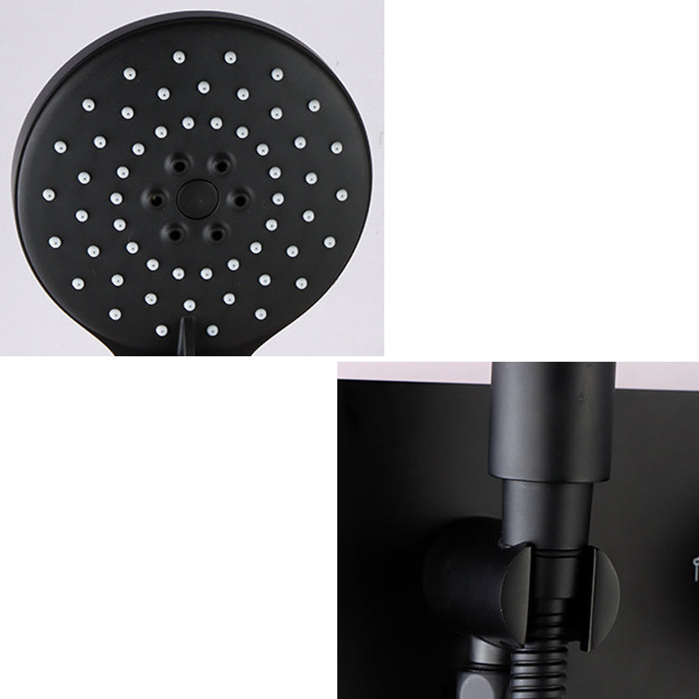 Modern Shower System Black Round Head Wall Mounted Shower Trim