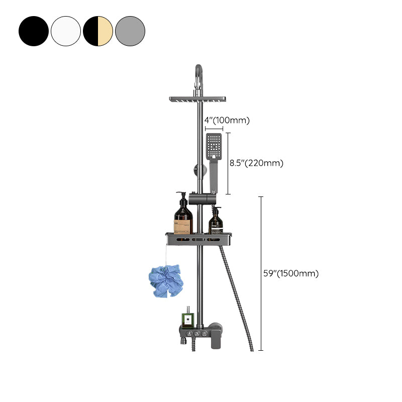 Modern Shower System Metal Adjustable Shower Head Wall Mounted Shower Head Combo