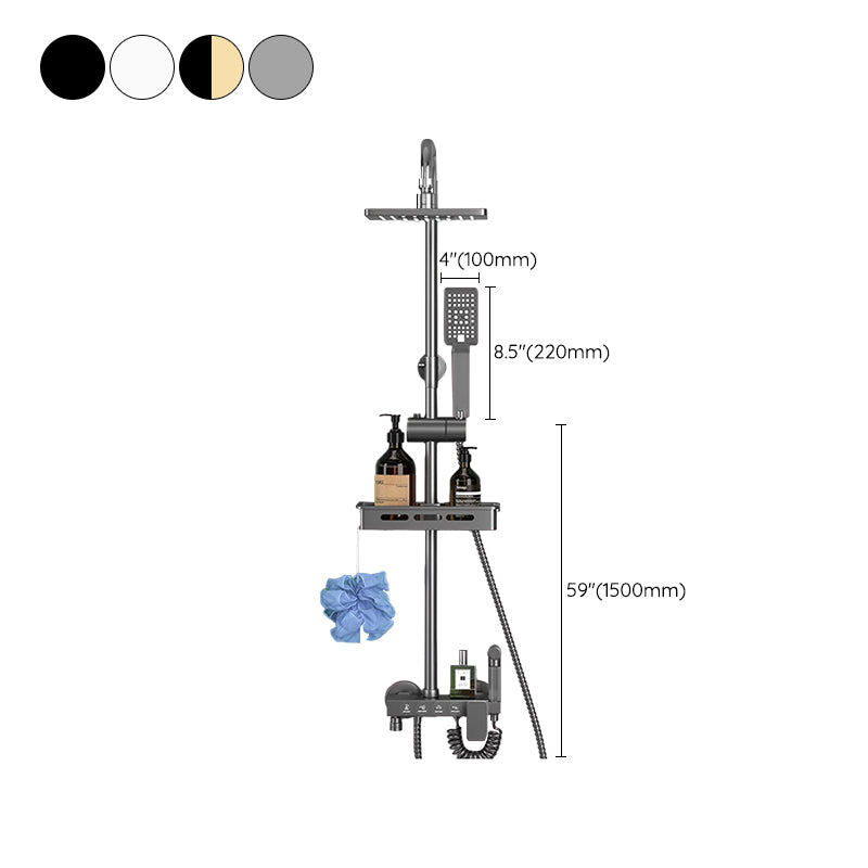 Modern Shower System Metal Adjustable Shower Head Wall Mounted Shower Head Combo