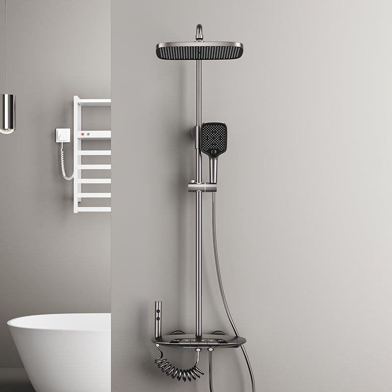 Modern Shower Head Combo Brass Swivel Slide Bar Included Wall Mounted Shower System