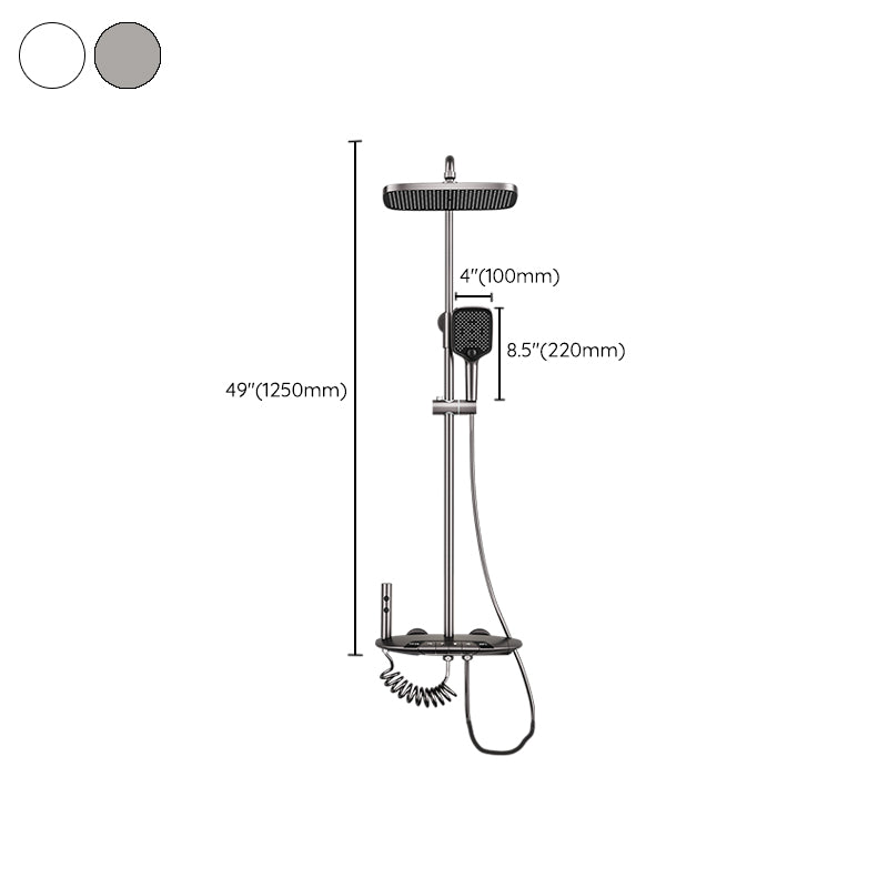 Modern Shower Head Combo Brass Swivel Slide Bar Included Wall Mounted Shower System