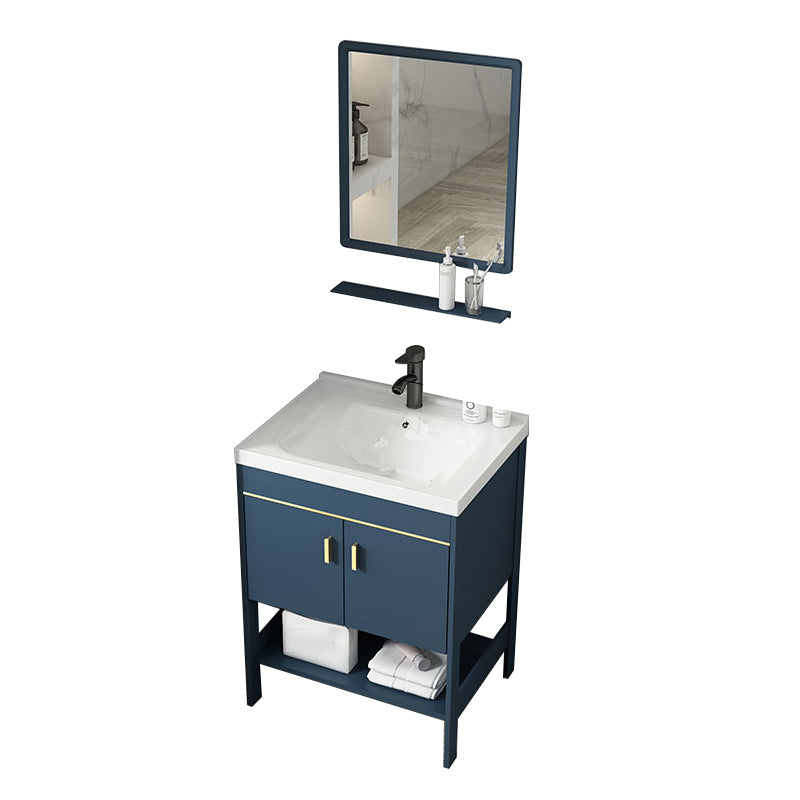 Contemporary Vanity Sink Mirror Cabinet Metal Vanity Cabinet with Storage Shelving
