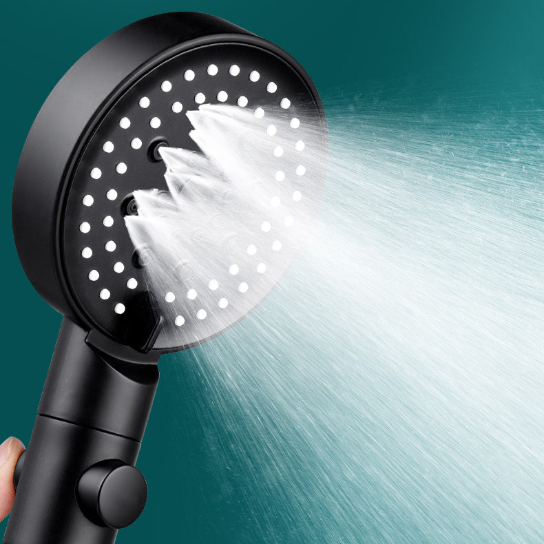 Round Pressurized Shower Head 6-Setting Adjustable Water Flow Handheld Shower Head