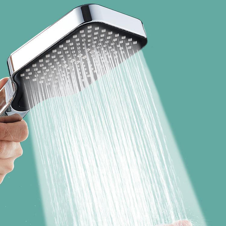 Rectangular Pressurized Shower Head 4-Setting Adjustable Water Flow Handheld Shower Head