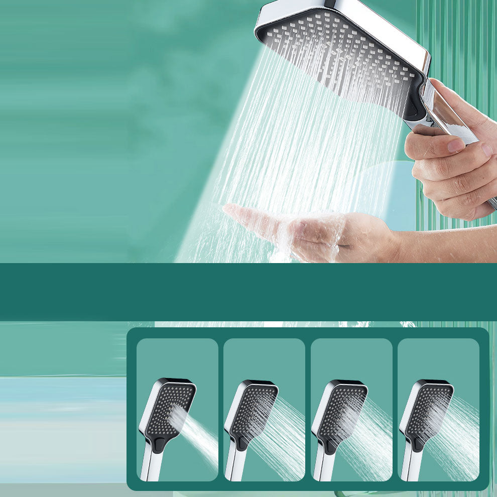 Rectangular Pressurized Shower Head 4-Setting Adjustable Water Flow Handheld Shower Head