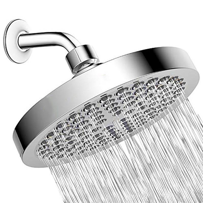 Round Pressurized Rain Shower Head Wall-Mount Adjustable Shower Head