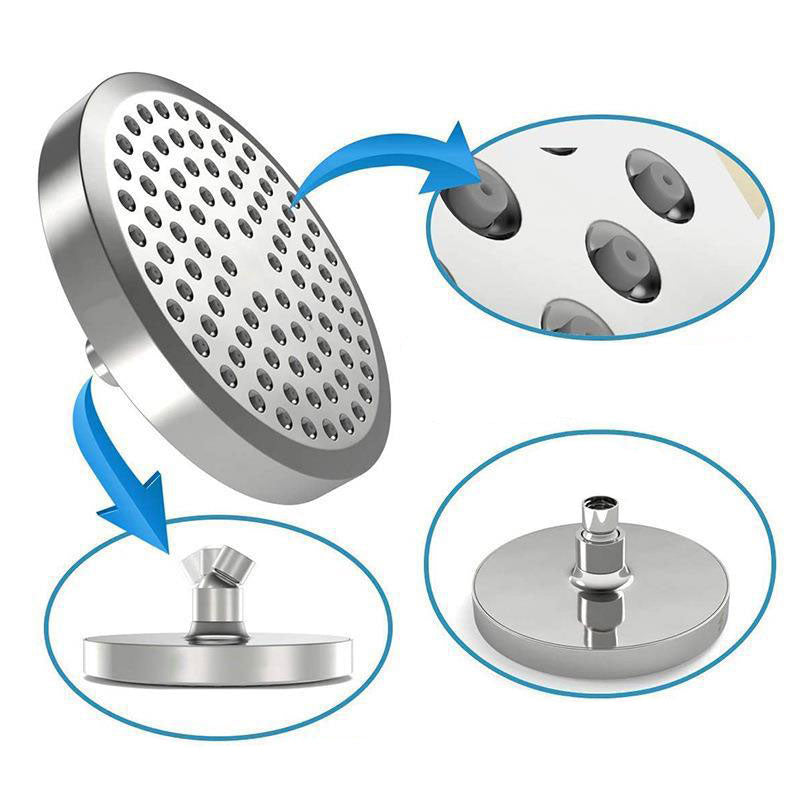 Round Pressurized Rain Shower Head Wall-Mount Adjustable Shower Head