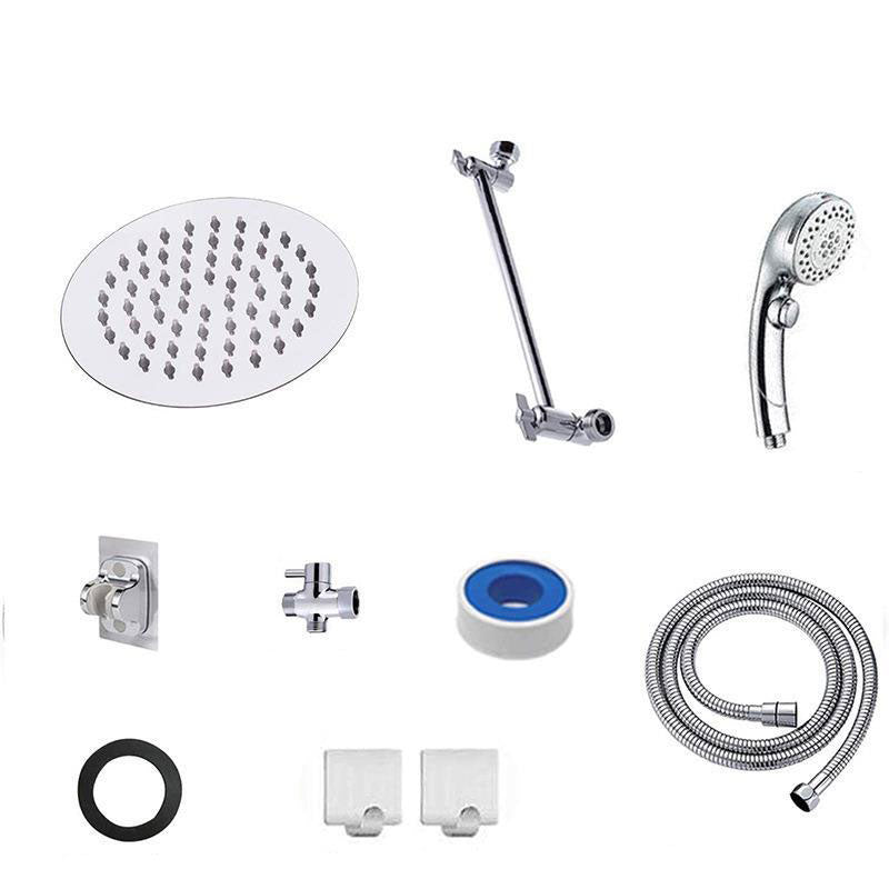 Stainless Steel 8 Inch Shower Set 5 Sprays Hand-Held Shower Head Shower Arm