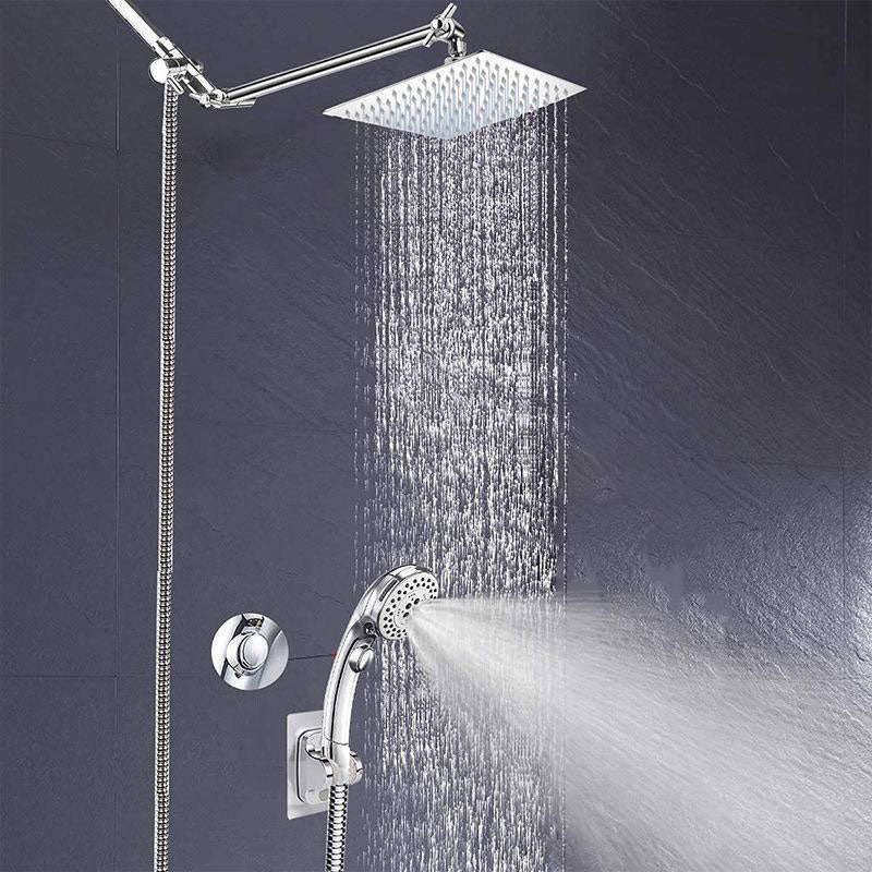 Stainless Steel 8 Inch Shower Set 5 Sprays Hand-Held Shower Head Shower Arm